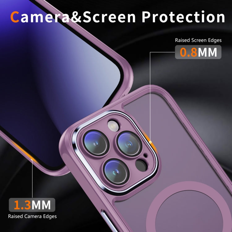 For iPhone 15 Pro Max MagSafe Magnetic PC + TPU Phone Case with Lens Film(Light Purple) - iPhone 15 Pro Max Cases by buy2fix | Online Shopping UK | buy2fix