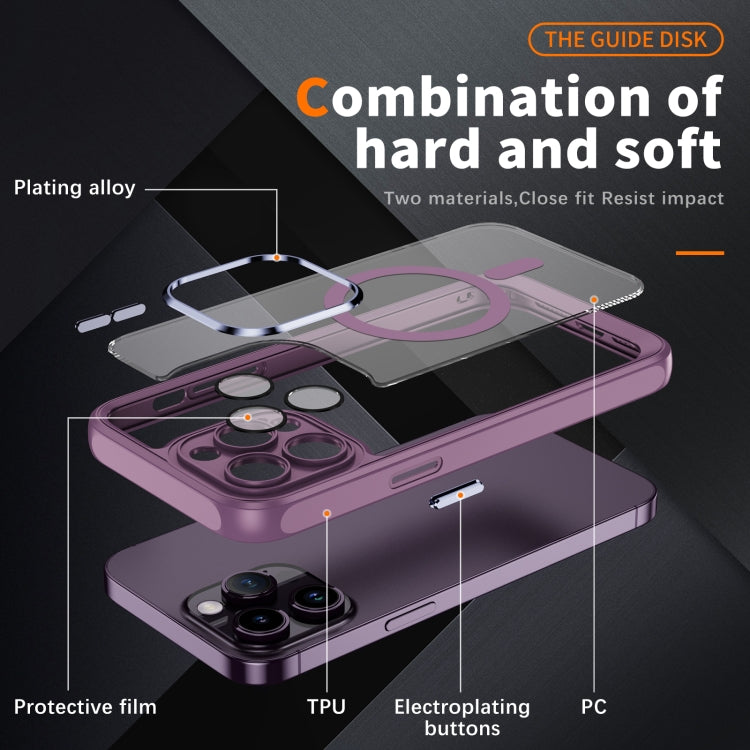 For iPhone 15 Pro Max MagSafe Magnetic PC + TPU Phone Case with Lens Film(Light Purple) - iPhone 15 Pro Max Cases by buy2fix | Online Shopping UK | buy2fix