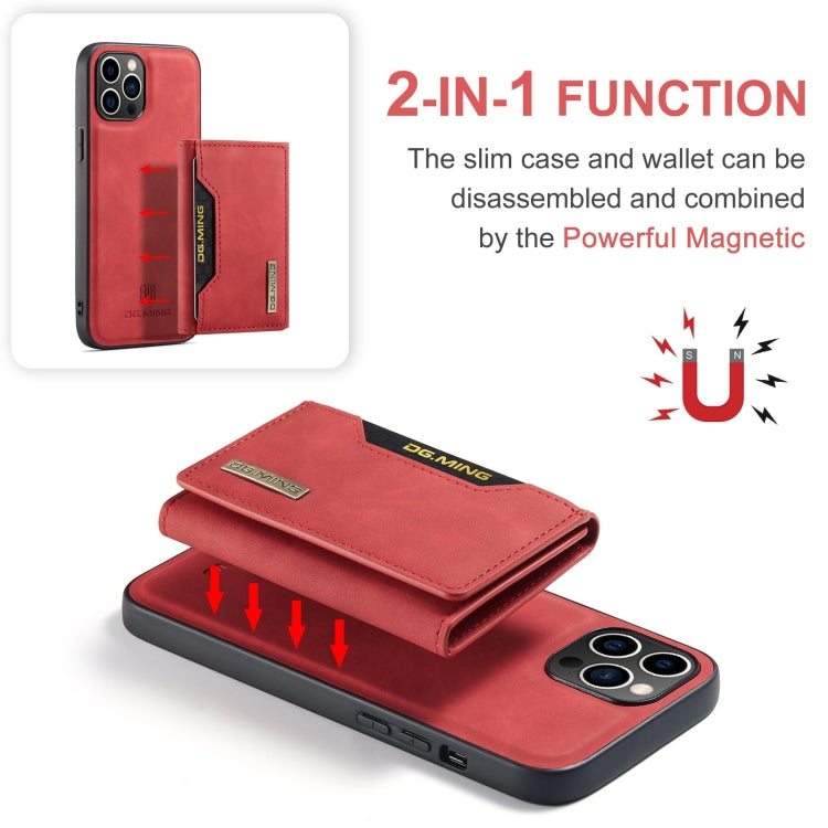 For iPhone 15 Pro DG.MING M2 Series 3-Fold Card Bag Wallet Leather Phone Case(Red) - iPhone 15 Pro Cases by DG.MING | Online Shopping UK | buy2fix