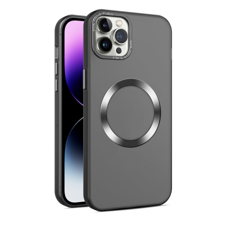 For iPhone 11 Pro Max CD Texture MagSafe Frosted Translucent Phone Case(Black) - iPhone 11 Pro Max Cases by buy2fix | Online Shopping UK | buy2fix