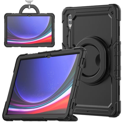 For Samsung Galaxy Tab S10 Ultra D Type Silicone Hybrid PC Tablet Case with Handle Holder(Black) - Galaxy Tab S9 Ultra Cases by buy2fix | Online Shopping UK | buy2fix