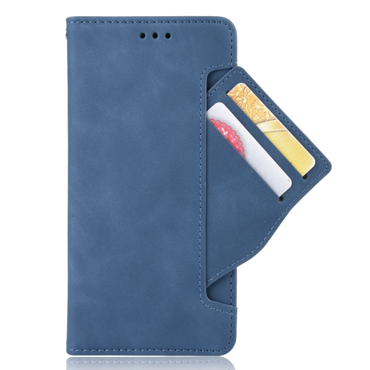 For iPhone 16 Plus Skin Feel Calf Texture Card Slots Leather Phone Case(Blue) - iPhone 16 Plus Cases by buy2fix | Online Shopping UK | buy2fix