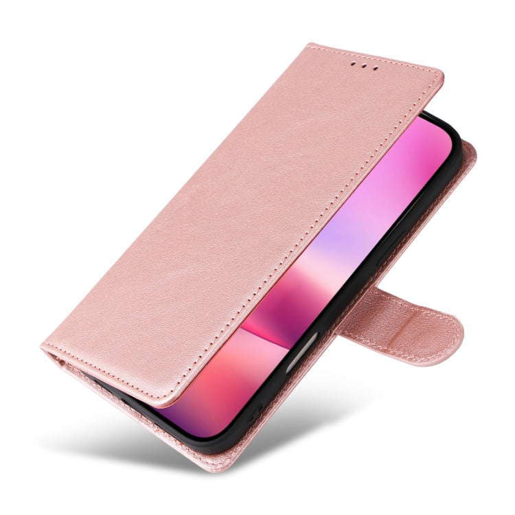 For iPhone 16 Plus Multifunctional Horizontal Flip Leather Phone Case with Three Card Slots(Rose Gold) - iPhone 16 Plus Cases by buy2fix | Online Shopping UK | buy2fix