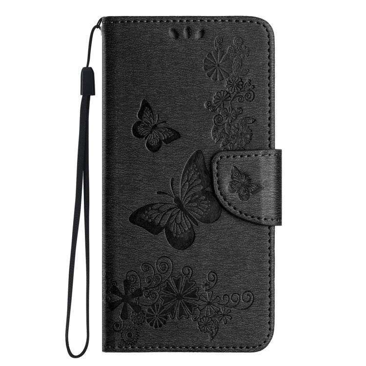 For iPhone 16 Plus Butterfly Embossed Flip Leather Phone Case(Black) - iPhone 16 Plus Cases by buy2fix | Online Shopping UK | buy2fix