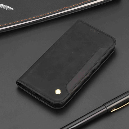 For iPhone 16 Plus Skin Feel Splicing Leather Phone Case(Black) - iPhone 16 Plus Cases by buy2fix | Online Shopping UK | buy2fix