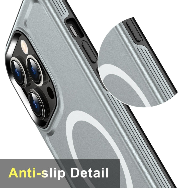 For iPhone 11 Shield Armor MagSafe TPU Hybrid PC Phone Case(Silver) - iPhone 11 Cases by buy2fix | Online Shopping UK | buy2fix