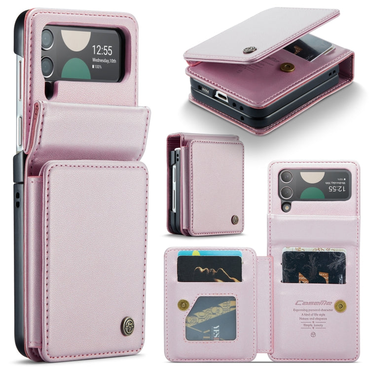 For Samsung Galaxy Z Flip3 5G CaseMe C22 PC+TPU Business Style RFID Anti-theft Leather Phone Case(Pink) - Galaxy Phone Cases by CaseMe | Online Shopping UK | buy2fix