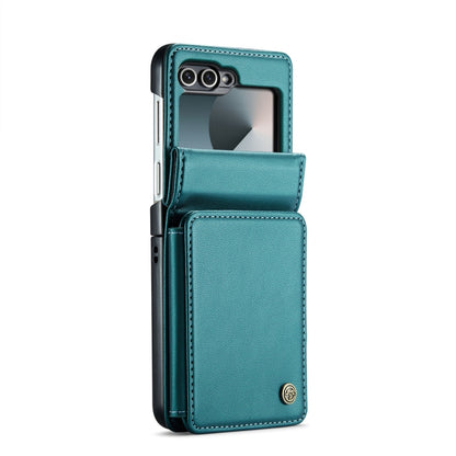 For Samsung Galaxy Z Flip6 5G CaseMe C22 PC+TPU Business Style RFID Anti-theft Leather Phone Case(Blue Green) - Galaxy Z Flip6 5G Cases by CaseMe | Online Shopping UK | buy2fix