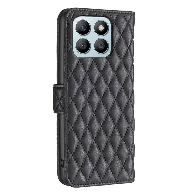 For Honor X8b Diamond Lattice Wallet Flip Leather Phone Case(Black) - Honor Cases by buy2fix | Online Shopping UK | buy2fix