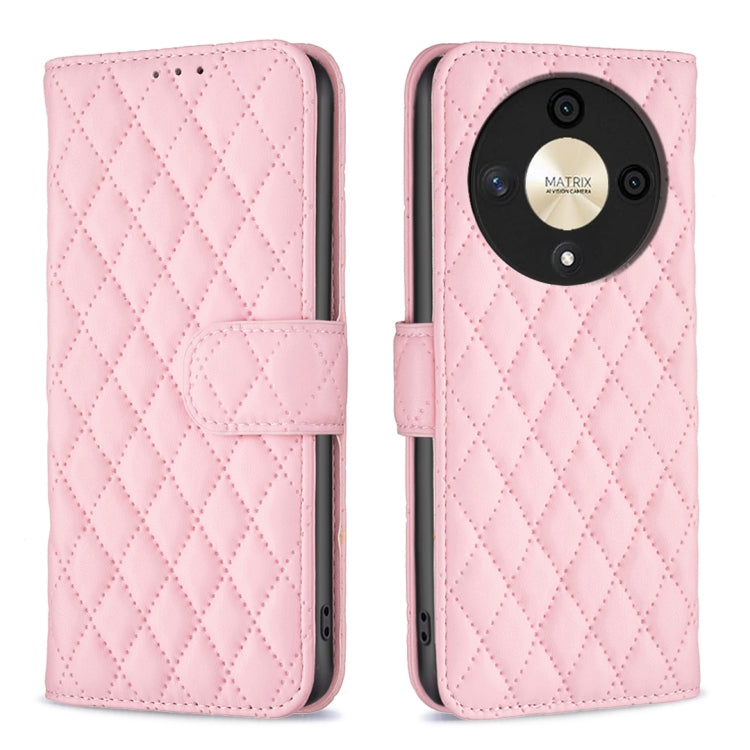 For Honor X9b/Magic6 Lite 5G Diamond Lattice Wallet Flip Leather Phone Case(Pink) - Honor Cases by buy2fix | Online Shopping UK | buy2fix