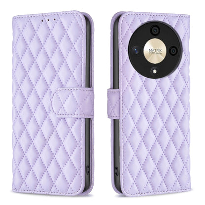 For Honor X9b/Magic6 Lite 5G Diamond Lattice Wallet Flip Leather Phone Case(Purple) - Honor Cases by buy2fix | Online Shopping UK | buy2fix