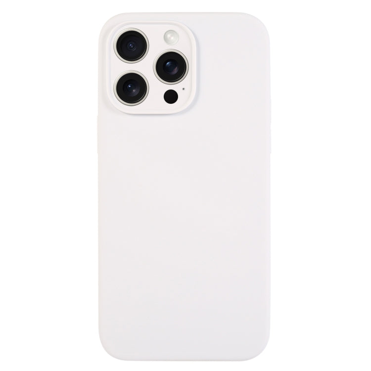 For iPhone 15 Pro Pure Color Liquid Silicone Fine Pore Phone Case(White) - iPhone 15 Pro Cases by buy2fix | Online Shopping UK | buy2fix