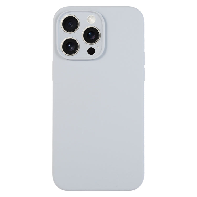 For iPhone 16 Pro Pure Color Liquid Silicone Fine Pore Phone Case(Grey Blue) - iPhone 16 Pro Cases by buy2fix | Online Shopping UK | buy2fix