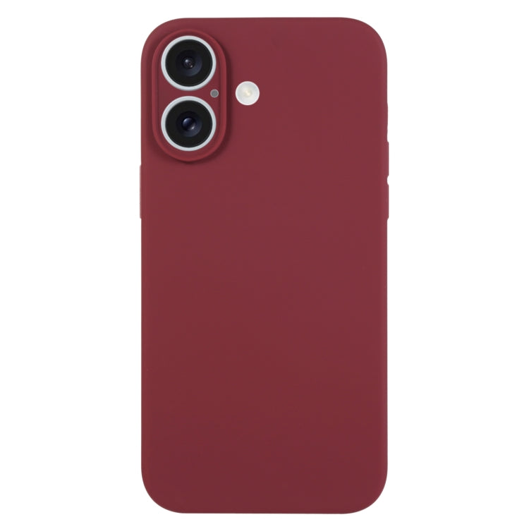 For iPhone 16 Plus Pure Color Liquid Silicone Fine Pore Phone Case(Plum) - iPhone 16 Plus Cases by buy2fix | Online Shopping UK | buy2fix