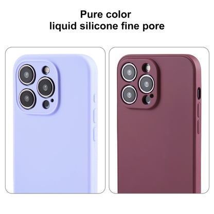 For iPhone 16 Pure Color Liquid Silicone Fine Pore Phone Case(Plum) - iPhone 16 Cases by buy2fix | Online Shopping UK | buy2fix