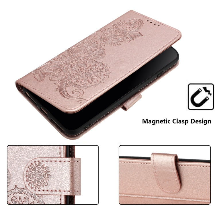 For Motorola Moto G Power 5G 2024 Datura Flower Embossed Flip Leather Phone Case(Rose Gold) - Motorola Cases by buy2fix | Online Shopping UK | buy2fix