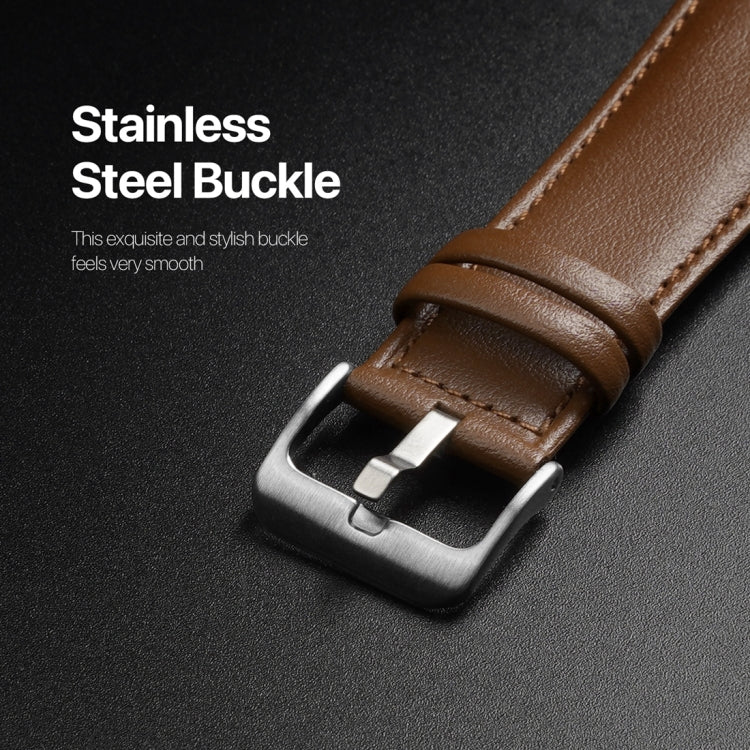 For Apple Watch 8 45mm  DUX DUCIS YS Series Genuine Leather Watch Band(Brown) - Watch Bands by DUX DUCIS | Online Shopping UK | buy2fix