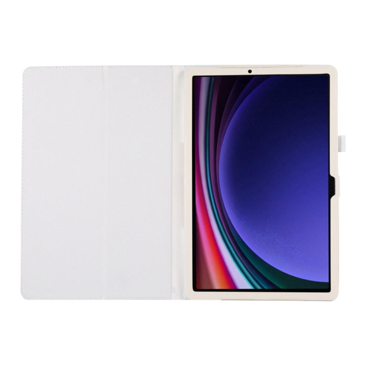 For Samsung Galaxy Tab S9+ Litchi Texture Leather Tablet Case with Holder(White) - Other Galaxy Tab PC by buy2fix | Online Shopping UK | buy2fix