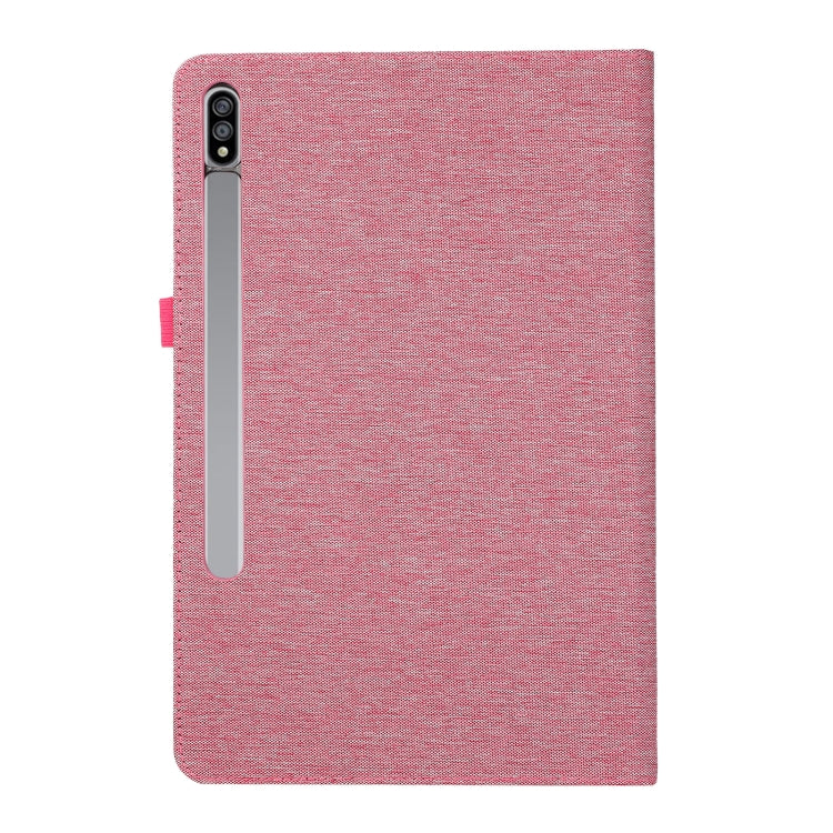 For Samsung Galaxy Tab S9 Horizontal Flip TPU + Fabric PU Leather Tablet Case(Rose Red) - Galaxy Tab S9 Cases by buy2fix | Online Shopping UK | buy2fix