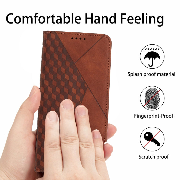 For Motorola Moto G Play 5G 2024 / G 5G 2024 Diamond Splicing Skin Feel Magnetic Leather Phone Case(Brown) - Motorola Cases by buy2fix | Online Shopping UK | buy2fix