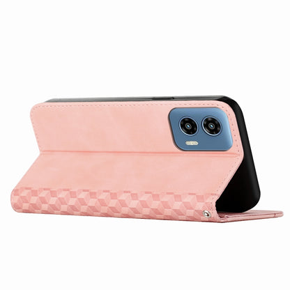 For Motorola Moto G Play 5G 2024 / G 5G 2024 Diamond Splicing Skin Feel Magnetic Leather Phone Case(Rose Gold) - Motorola Cases by buy2fix | Online Shopping UK | buy2fix