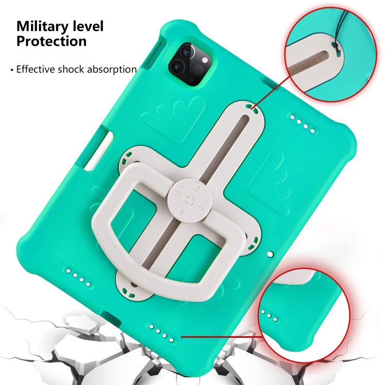 For iPad Air 11 2024 Shield 360 Rotation Handle EVA Shockproof PC Tablet Case(Mint Green Beige) - iPad Air 11 2024 Cases by buy2fix | Online Shopping UK | buy2fix