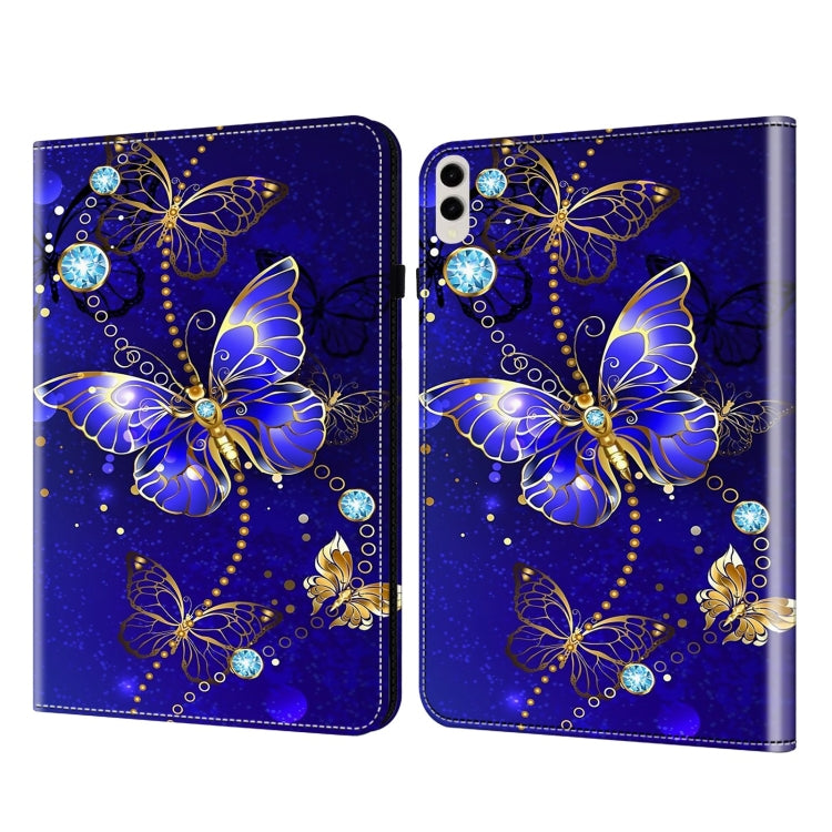 For Samsung Galaxy Tab S9 Ultra Crystal Texture Painted Leather Tablet Case(Diamond Butterflies) - Galaxy Tab S9 Ultra Cases by buy2fix | Online Shopping UK | buy2fix