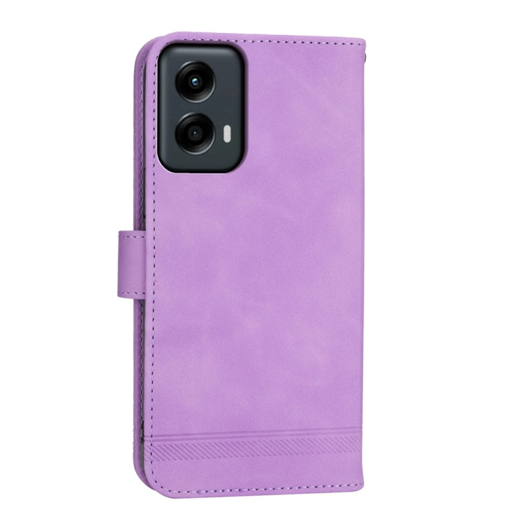 For Motorola Moto G Stylus 5G 2024 Dierfeng Dream Line TPU + PU Leather Phone Case(Purple) - Motorola Cases by buy2fix | Online Shopping UK | buy2fix