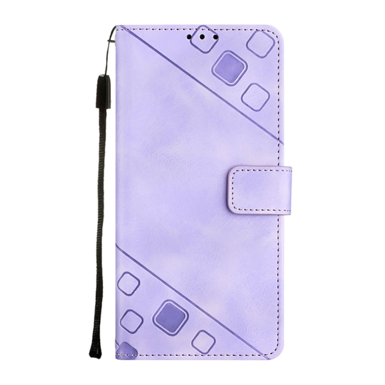 For Google Pixel 9 / 9 Pro Skin-feel Embossed Leather Phone Case(Light Purple) - Google Cases by buy2fix | Online Shopping UK | buy2fix