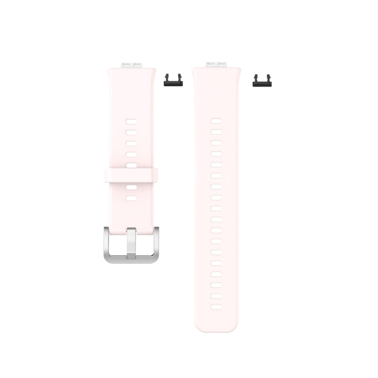 For Huawei Watch Fit Special Edition Silicone Silver Steel Buckle Watch Band(Pink) - Watch Bands by buy2fix | Online Shopping UK | buy2fix