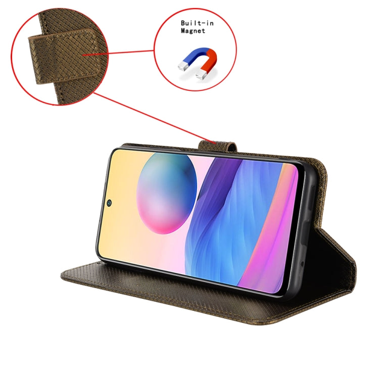 For Google Pixel Fold Diamond Texture Leather Phone Case(Brown) - Google Cases by buy2fix | Online Shopping UK | buy2fix