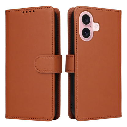 For iPhone 16 Plus BETOPNICE BN-005 2 in 1 Detachable Imitate Genuine Leather Phone Case(Brown) - iPhone 16 Plus Cases by BETOPNICE | Online Shopping UK | buy2fix