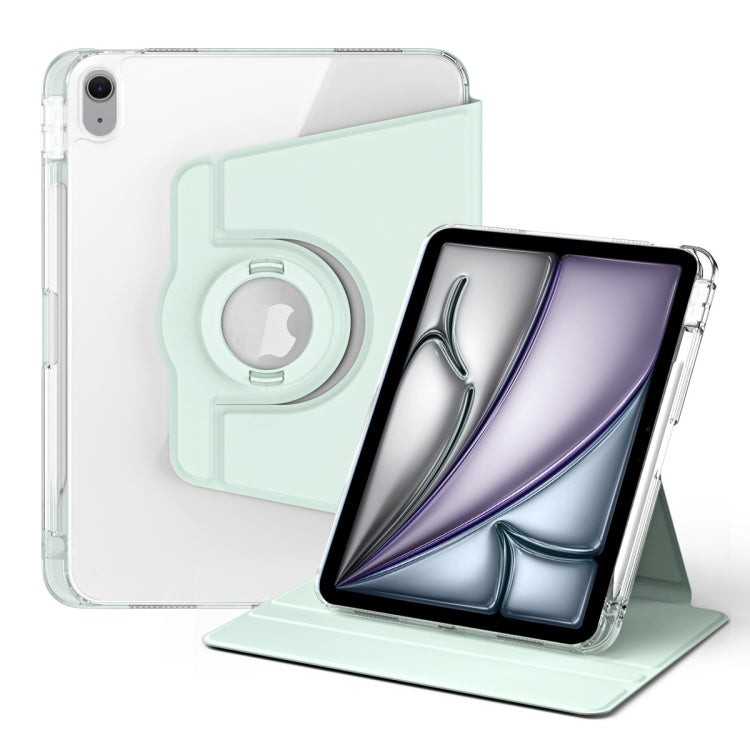 For iPad Air 11 2024 360 Rotation Detachable Clear Acrylic Leather Tablet Case(Light Green) - iPad Air 11 2024 Cases by buy2fix | Online Shopping UK | buy2fix