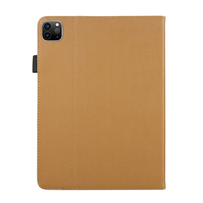 For iPad Pro 13 2024 Litchi Texture Leather Sucker Tablet Case(Brown) - iPad Pro 13 2024 Cases by buy2fix | Online Shopping UK | buy2fix