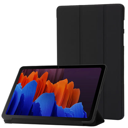 For Samsung Galaxy Tab S9+ 3-Fold Holder Silicone Leather Tablet Case(Black) - Galaxy Tab S9+ Cases by buy2fix | Online Shopping UK | buy2fix