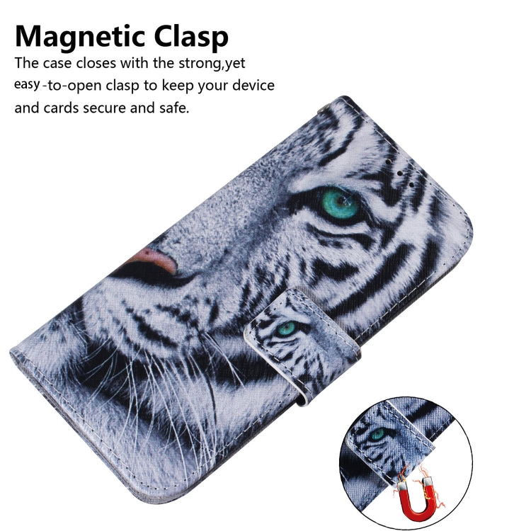 For Motorola Moto G Play 4G 2024 Coloured Drawing Flip Leather Phone Case(Tiger) - Motorola Cases by buy2fix | Online Shopping UK | buy2fix