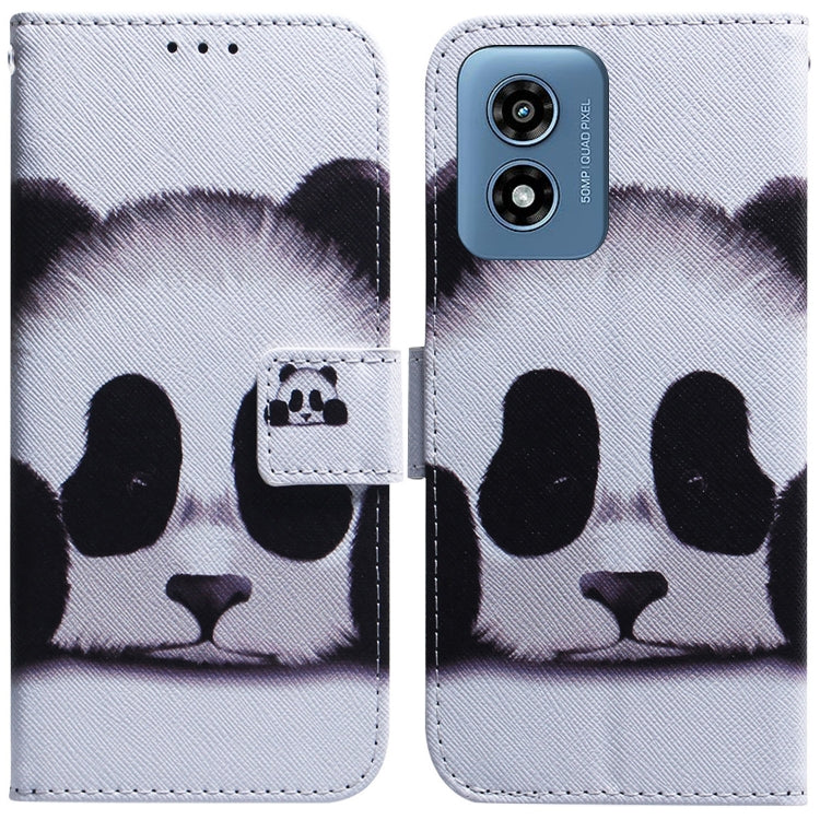 For Motorola Moto G Play 4G 2024 Coloured Drawing Flip Leather Phone Case(Panda) - Motorola Cases by buy2fix | Online Shopping UK | buy2fix