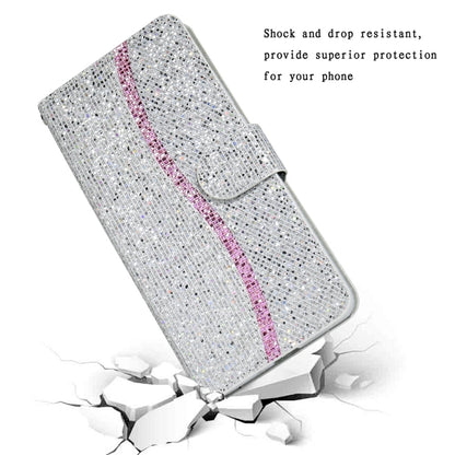 For iPhone 16 Plus Glitter Powder Filp Leather Phone Case(Silver) - iPhone 16 Plus Cases by buy2fix | Online Shopping UK | buy2fix