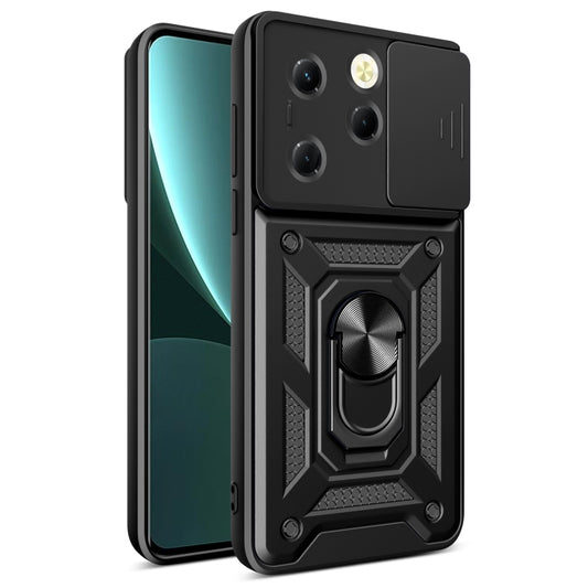For Infinix Hot 40 / 40 Pro 4G Sliding Camera Cover Design TPU+PC Phone Case(Black) - Infinix Cases by buy2fix | Online Shopping UK | buy2fix