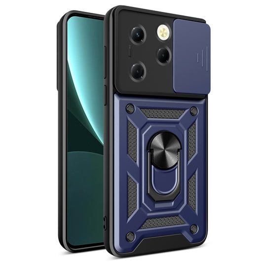 For Infinix Hot 40 / 40 Pro 4G Sliding Camera Cover Design TPU+PC Phone Case(Blue) - Infinix Cases by buy2fix | Online Shopping UK | buy2fix