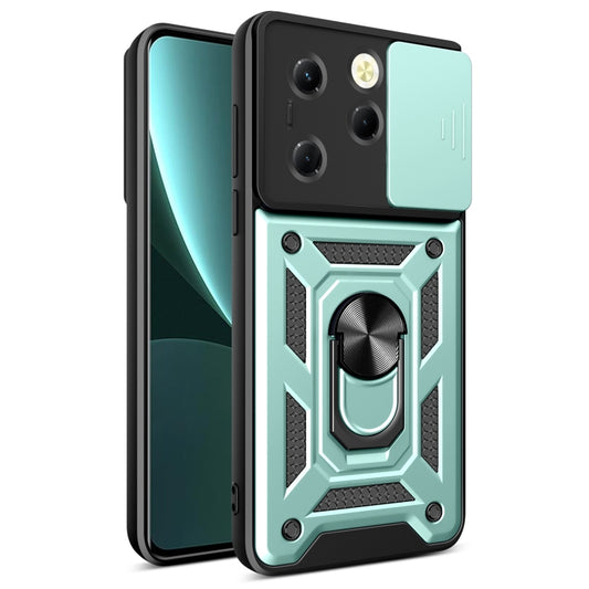 For Infinix Hot 40 / 40 Pro 4G Sliding Camera Cover Design TPU+PC Phone Case(Green) - Infinix Cases by buy2fix | Online Shopping UK | buy2fix