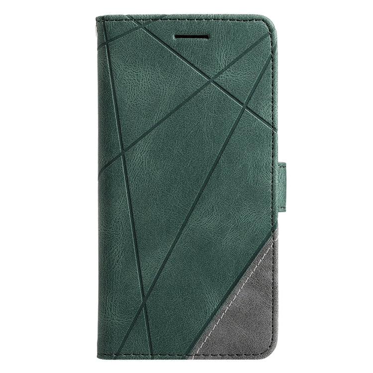 For iPhone 16 Pro Max Skin Feel Splicing Leather Phone Case(Green) - iPhone 16 Pro Max Cases by buy2fix | Online Shopping UK | buy2fix