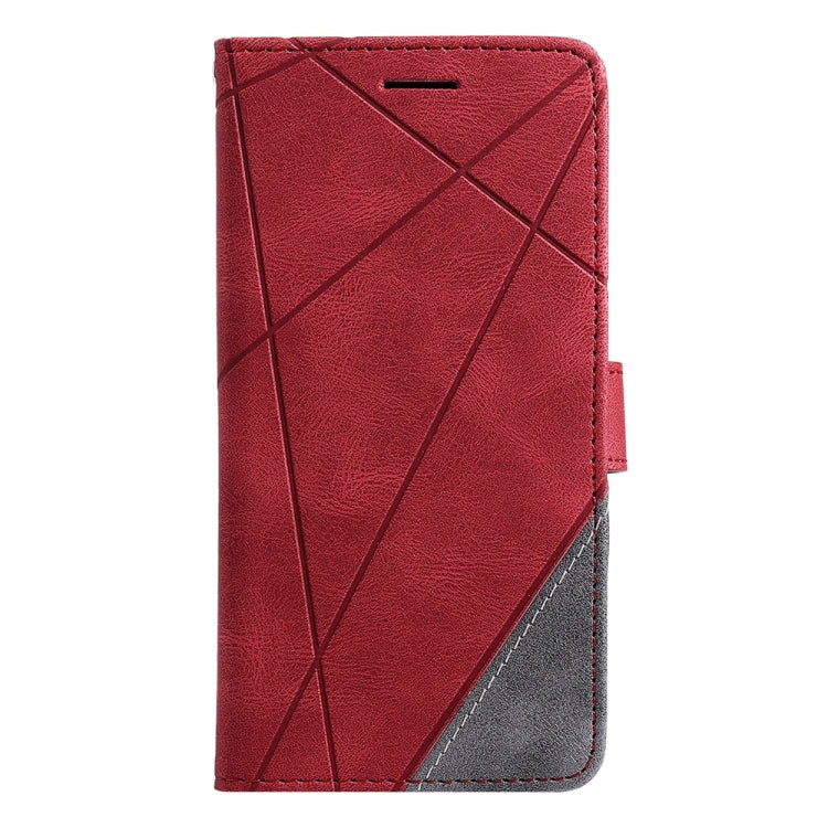 For iPhone 16 Pro Skin Feel Splicing Leather Phone Case(Red) - iPhone 16 Pro Cases by buy2fix | Online Shopping UK | buy2fix