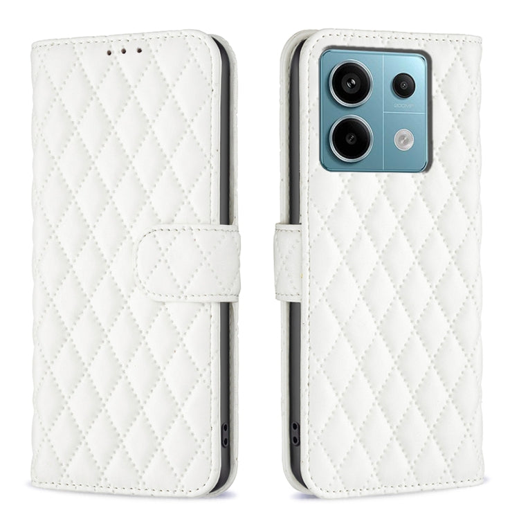 For Xiaomi Redmi Note 13 Pro 5G Diamond Lattice Wallet Leather Flip Phone Case(White) - Note 13 Pro Cases by buy2fix | Online Shopping UK | buy2fix