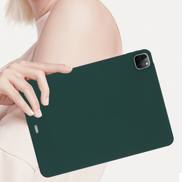 For iPad Pro 11 2024 Oil Spray Skin-friendly TPU Tablet Case(Deep Green) - iPad Pro 11 2024 Cases by buy2fix | Online Shopping UK | buy2fix