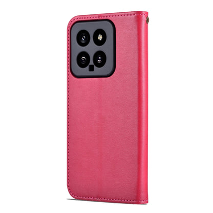 For Xiaomi 14 AZNS Sheepskin Texture Flip Leather Phone Case(Red) - 14 Cases by AZNS | Online Shopping UK | buy2fix