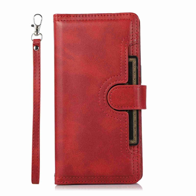 For iPhone 16 Pro Max Wristband Card Slot Leather Phone Case(Red) - iPhone 16 Pro Max Cases by buy2fix | Online Shopping UK | buy2fix