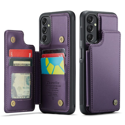 For Samsung Galaxy A24 4G CaseMe C22 Card Slots Holder RFID Anti-theft Phone Case(Purple) - Galaxy Phone Cases by CaseMe | Online Shopping UK | buy2fix