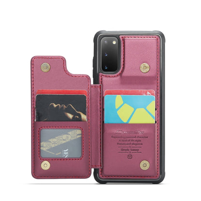 For Samsung Galaxy S20 CaseMe C22 Card Slots Holder RFID Anti-theft Phone Case(Wine Red) - Galaxy Phone Cases by CaseMe | Online Shopping UK | buy2fix