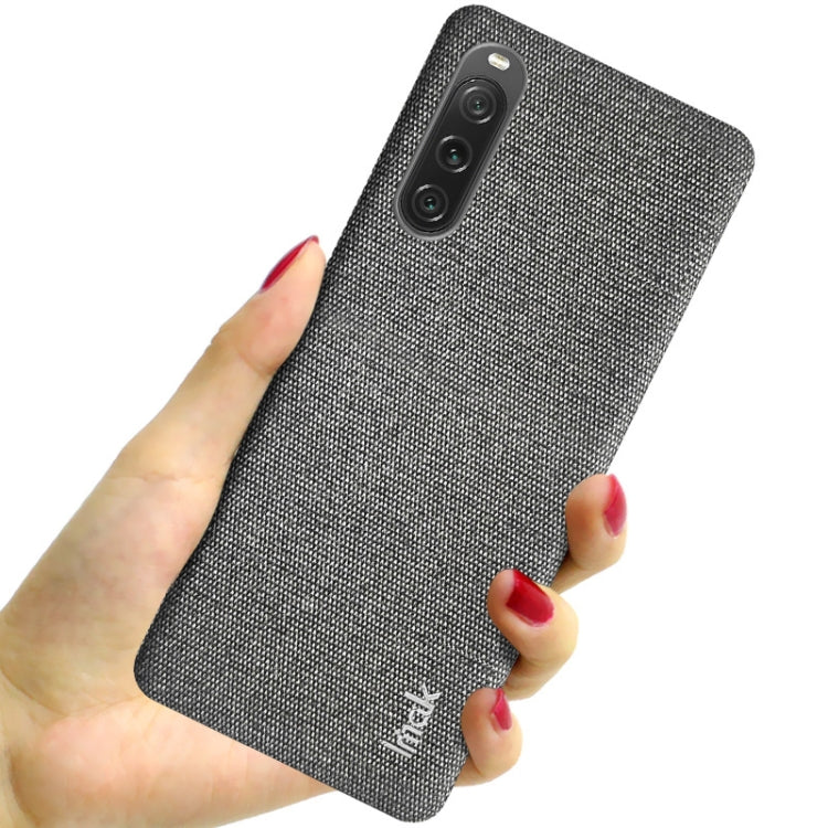 For Sony Xperia 10 V imak Ruiyi Series Cloth Texture PU + PC Phone Case(Dark Grey) - Sony Cases by imak | Online Shopping UK | buy2fix